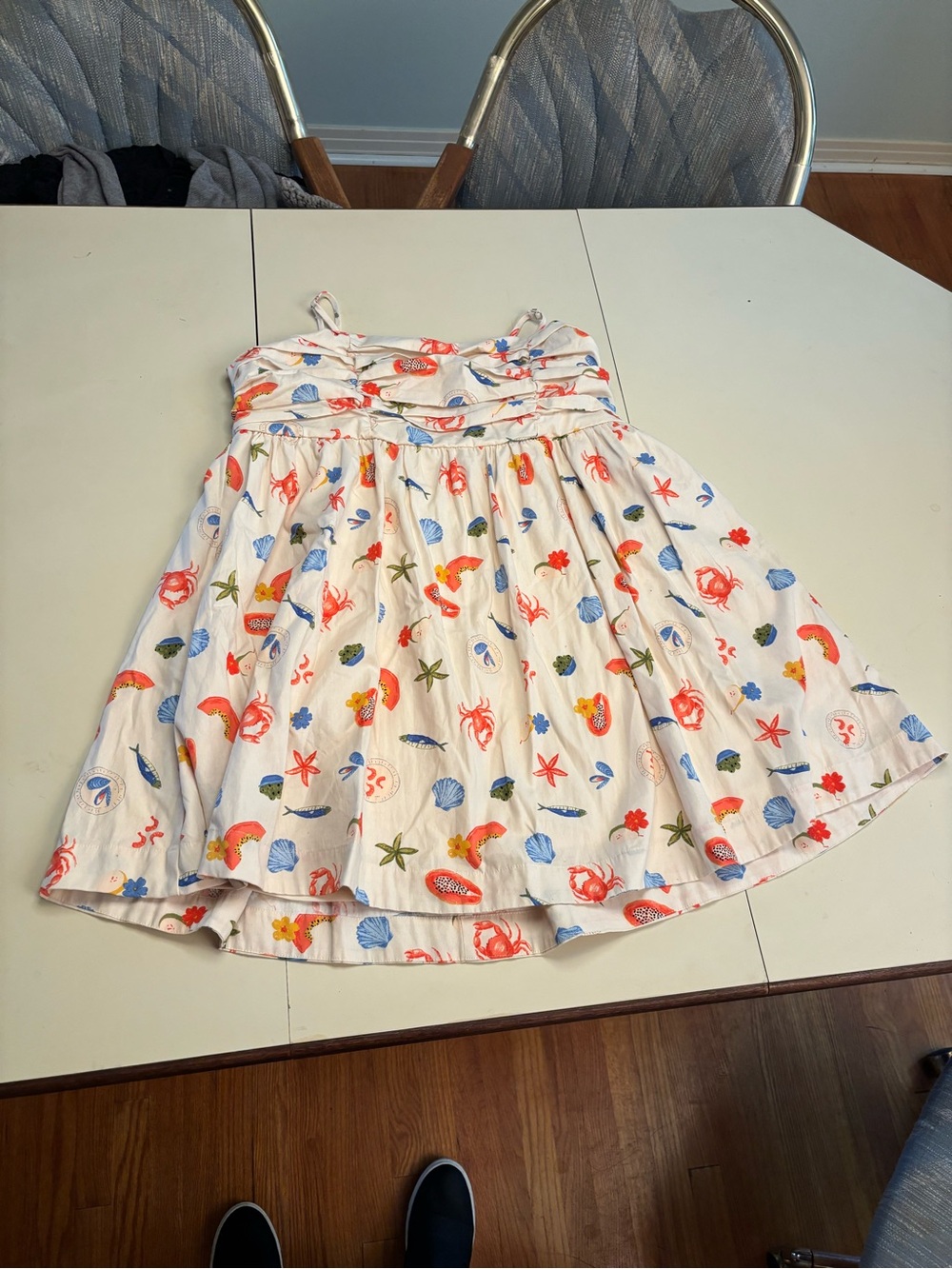 White Mini Sundress with Colorful Sea Print
